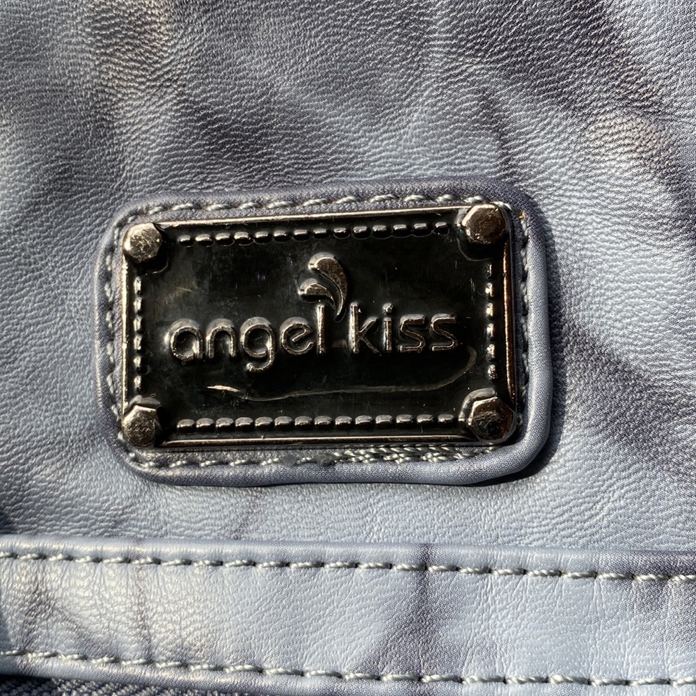 NEW Angel & Kiss Faux Leather Denim Satchel - Picture 5 of 5